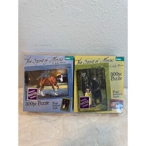 2 Buffalo Games Spirit of Horses Puzzles Lesley Harrison 300pc Fame Back to Barn